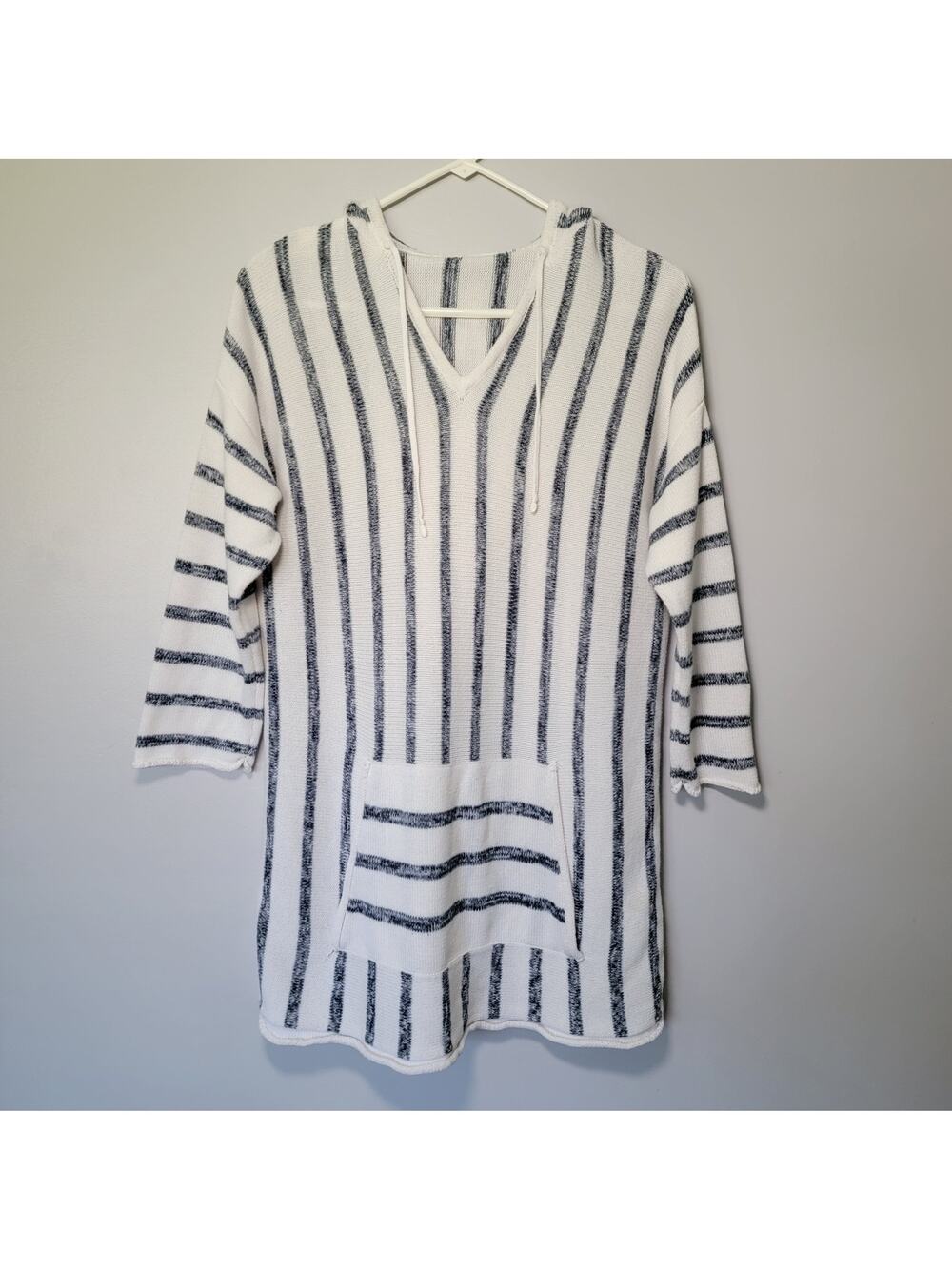 Tribal Jeans Nautical Coastal Hoodie Sweater Beach Cover-Up Tunic Top Womans L